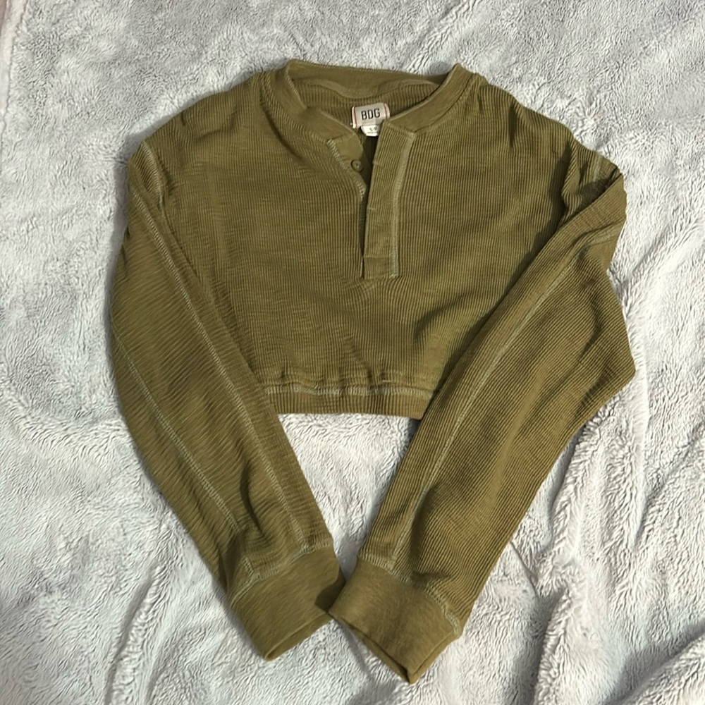 Urban Outfitters cropped sweater button up